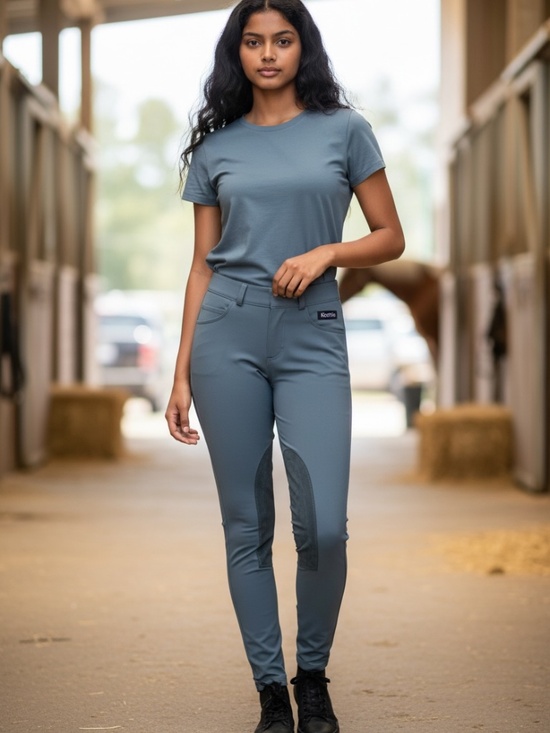 Kerrits Other - Kerrits Youth Medium Equestrian Riding Breeches Knee Patch Drawstring Blue